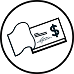 Donate by check icon